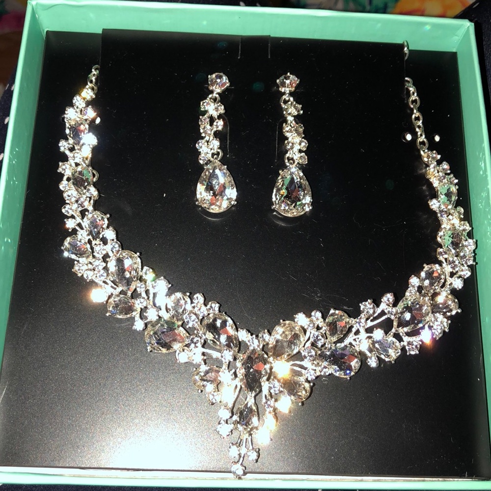 New Wedding Jewelry Set Choker Earrings